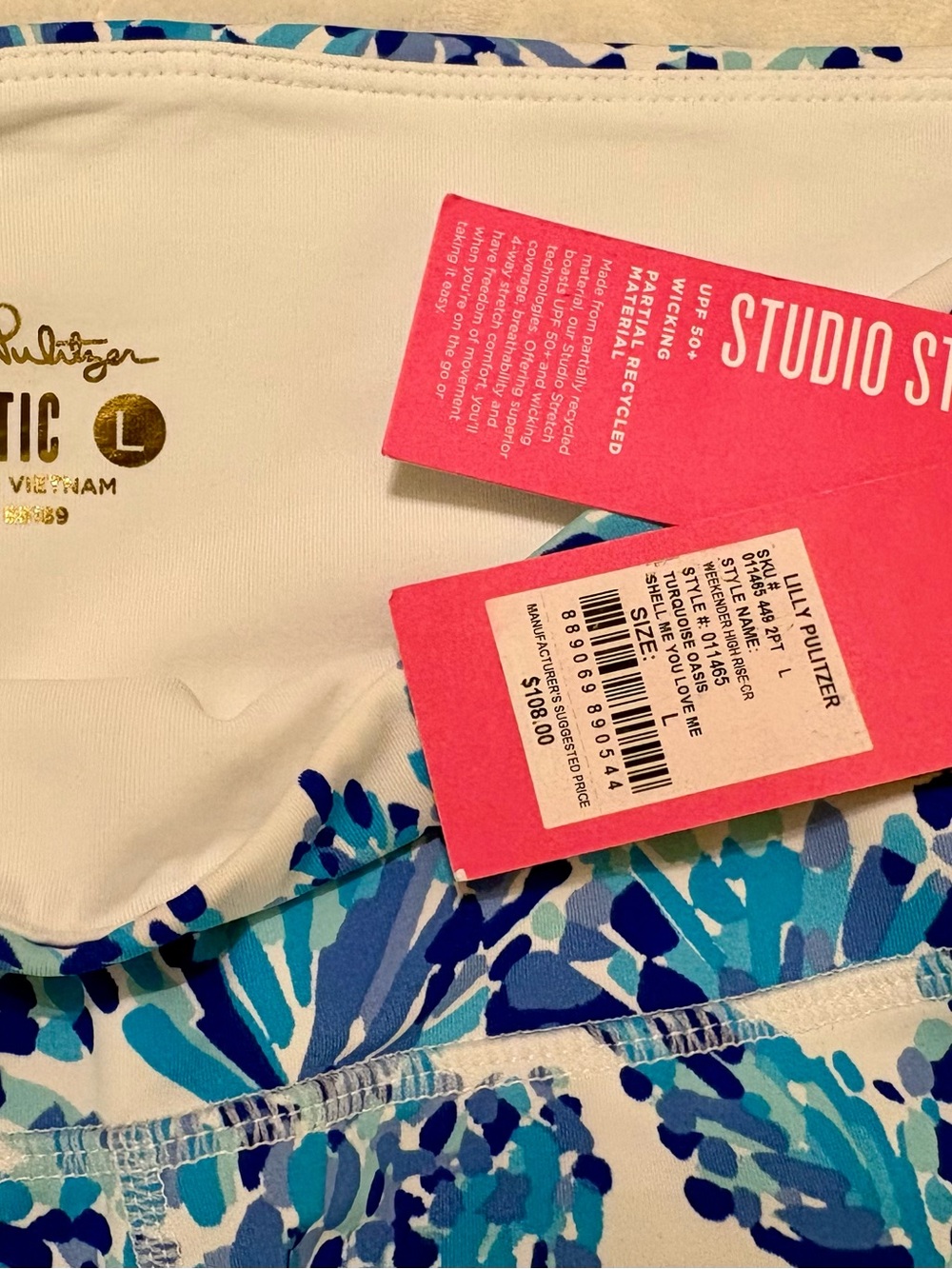 Lilly Pulitzer Blue & Aqua Floral Print Leggings - Picture 3 of 3